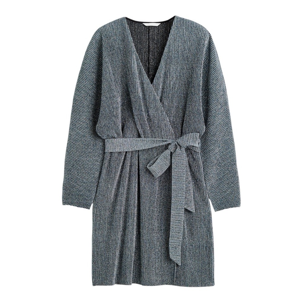 NWT H&M Glittery Sparkle Wrap Tie Dress